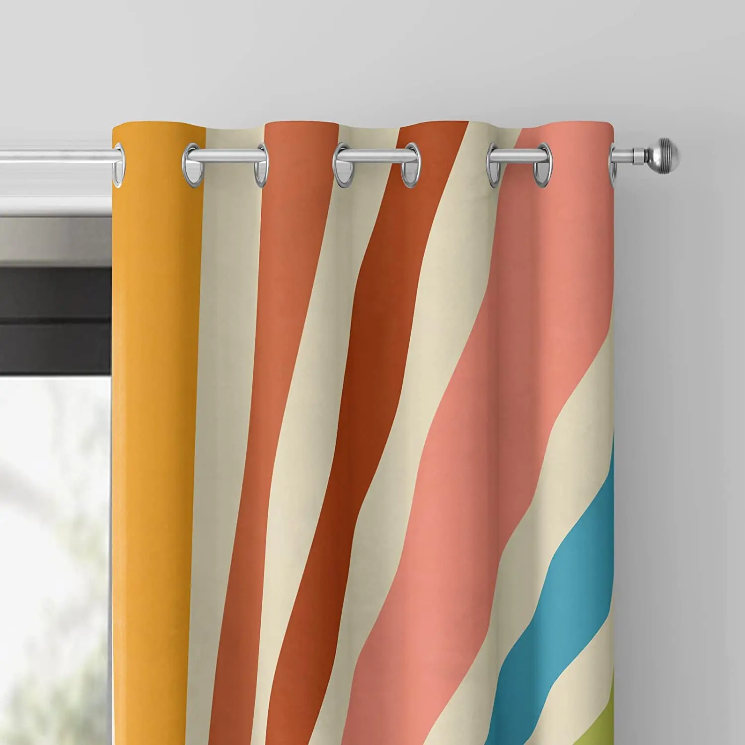 Popular Sunshine Colored Curtains New  Stripe Curtain Retro Curtains For The Living Room Window