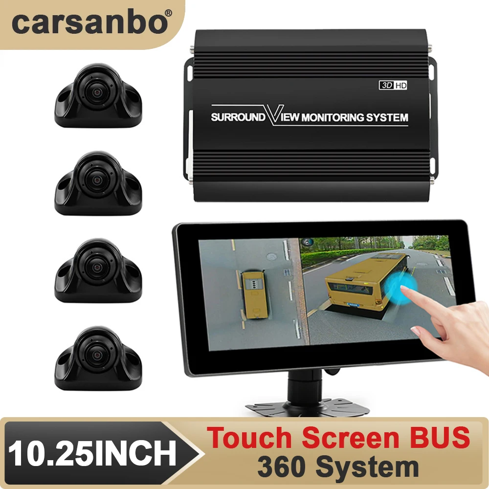 10.25inch touch screen control  3d 1080p Ahd Signal Super Night Vison 360 Bird View System For Bus Or Truck