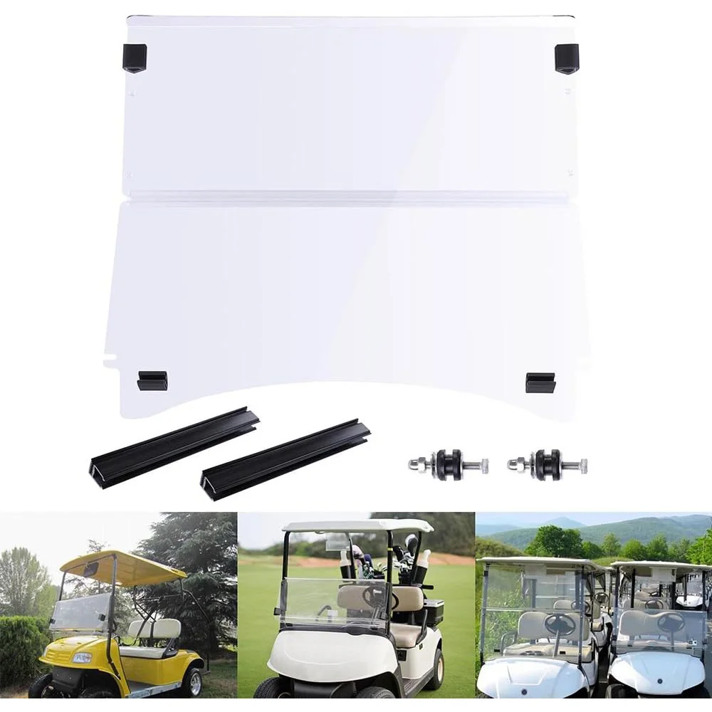 Factory Custom Impact Resistant Golf Cart Acrylic Windshield Folding Clear Windshield for Club Car Precedent