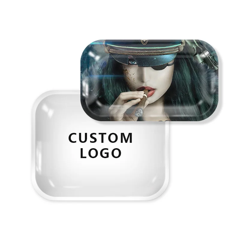 wholesale mixed design opp bag package rolling trays any size metal rolling tray New design custom logo rolling trays