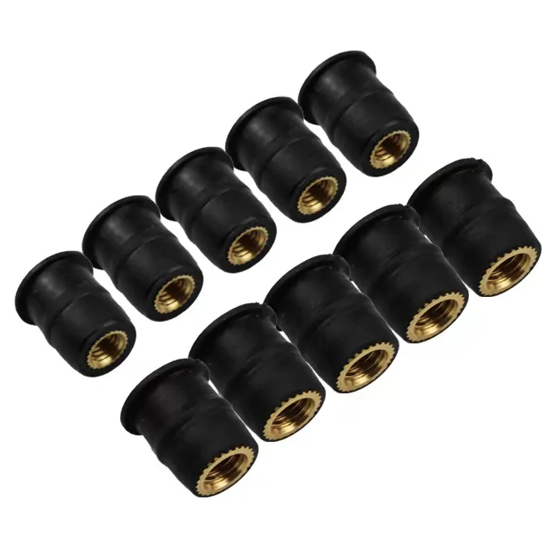 M4 M5 M6 M8 M10 Rubber Brass Insert Expansion Well Nut for Motorcycle Windscreen Accessories