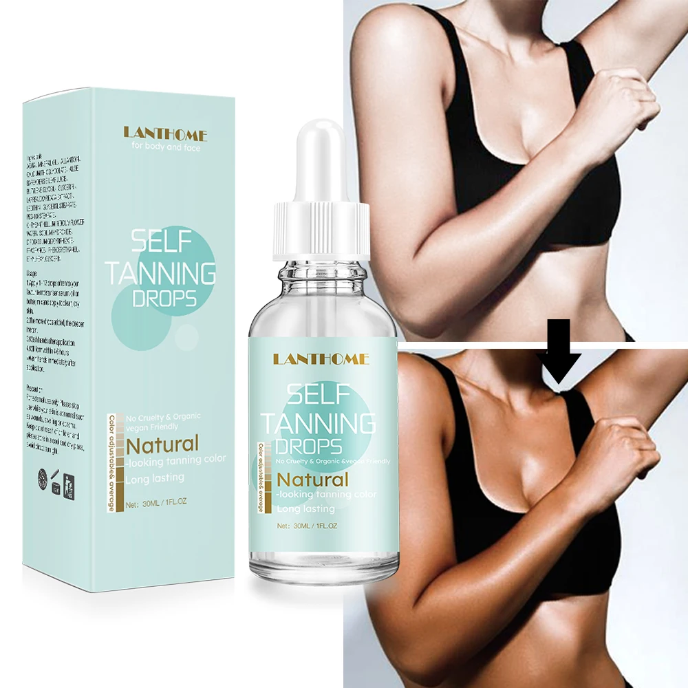 30ml Vegan Organic Sun Tanning Oil Self Tanner Sunless Light Medium Super Dark Face Self Tanning Dropship