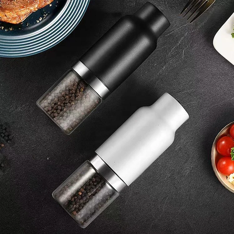 Food Grade Kitchen Tools Adjustable Coarseness Electric Automatic Spice Grinder Bottle with Led Light