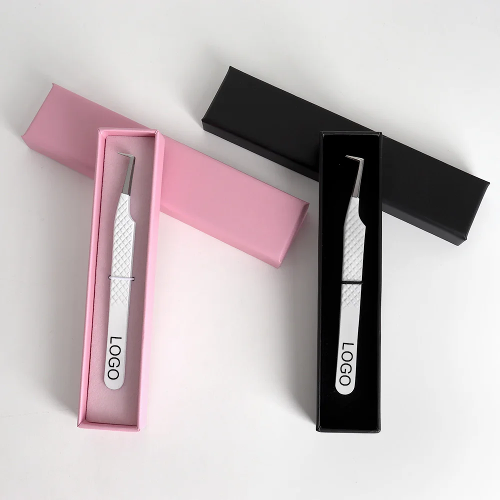 Индивидуальная упаковочная коробка, набор для ресниц, 45 градусов, волоконный пинцет, пинцет для ресниц