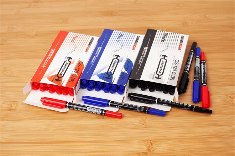 
black blue color Sketch artist double dual tip permanent marker pen 