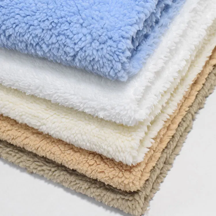 Breathable full polyester double brush plain coloured fleece fabric manufacturer