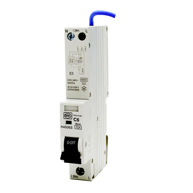 MK SENTRY New Style  Arc Fault Detection Devices AFDD RCBO  6A SINGLE MODULE DP B CURVE 30MA TYPE A 6KA AFDD