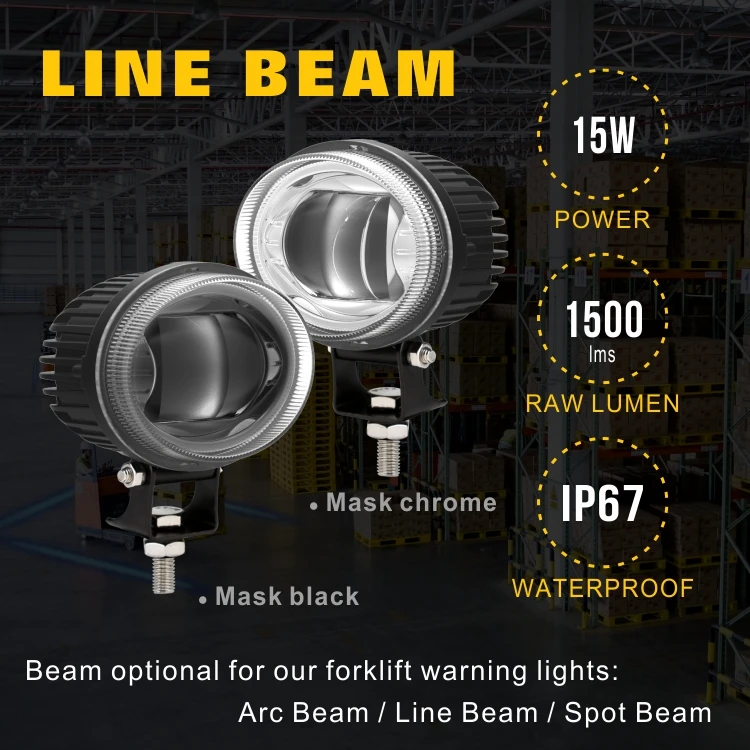 Tuff Plus 15W LED Forklift Light car led warning lightcar door opening warning led lights with green line