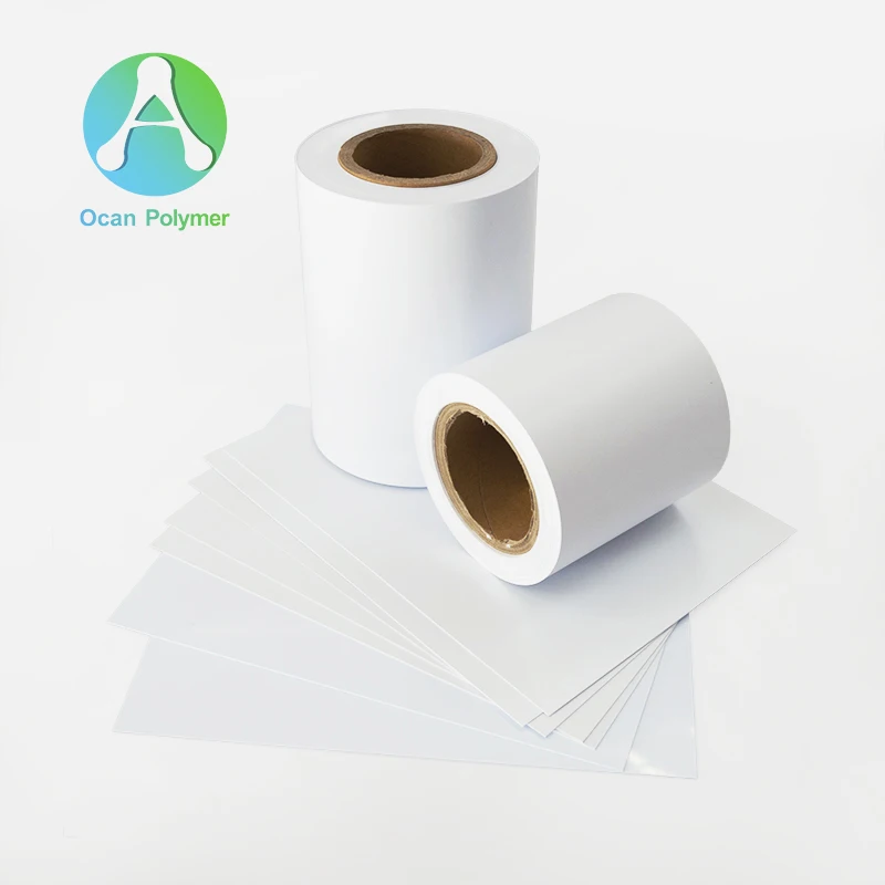 Ocan factory customized pvc PVC plastic film sheet white pvc roll for printing