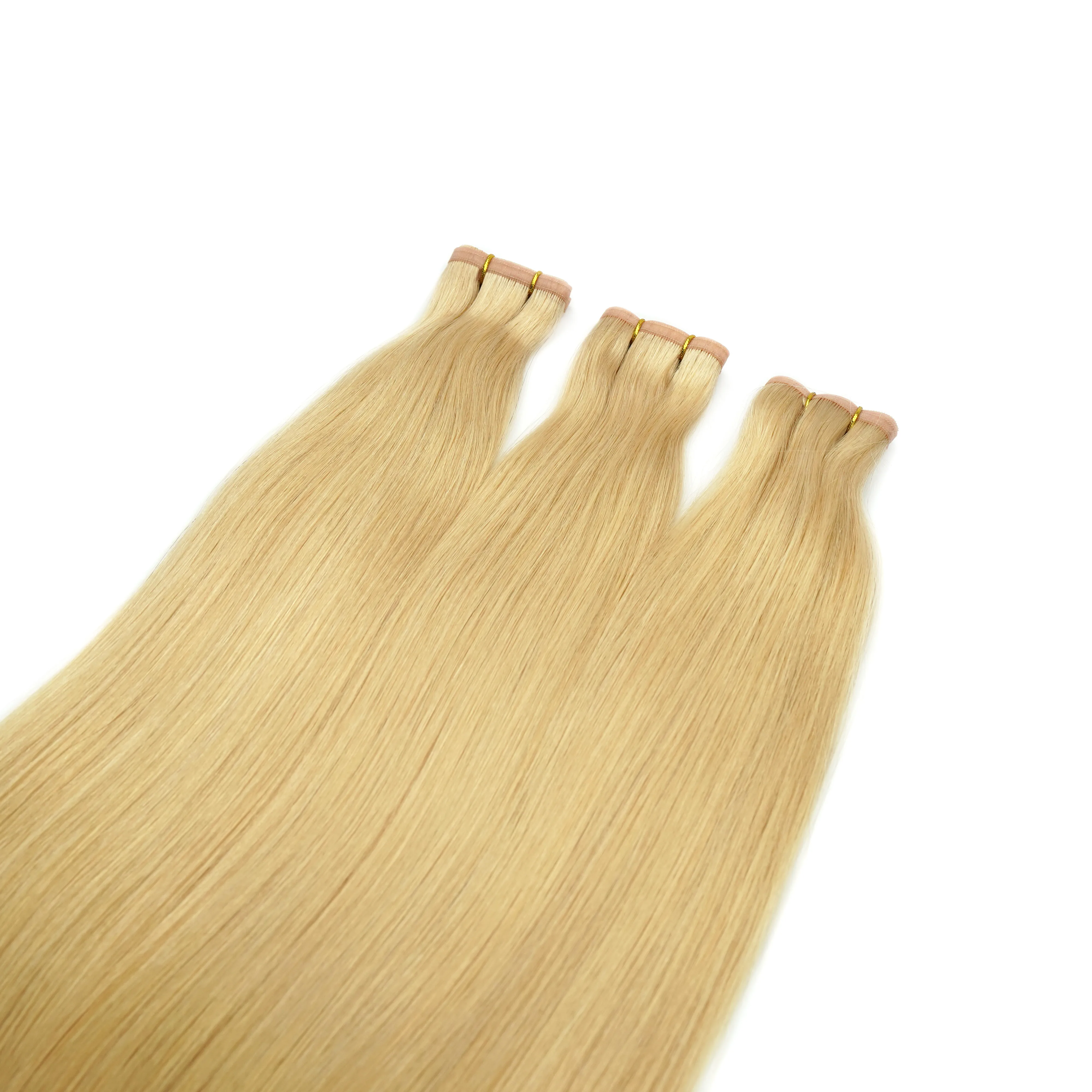 American Straight-Cut Golden Hair Double Afro-Curdled Remy Hair Afro Twisted Weft Selector Accessories Flat Weft Extension
