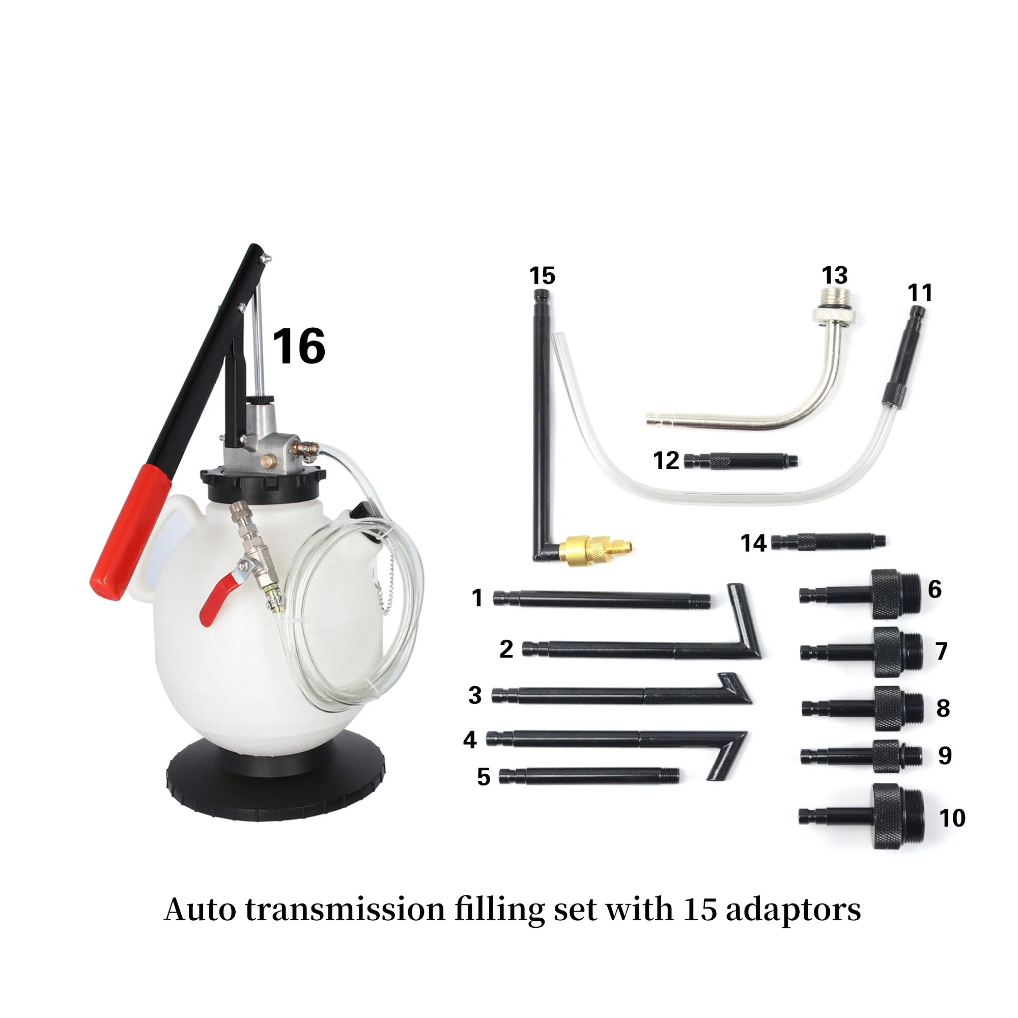 Universal Car Transmission Oil Filling System Set with 15 Adaptors
