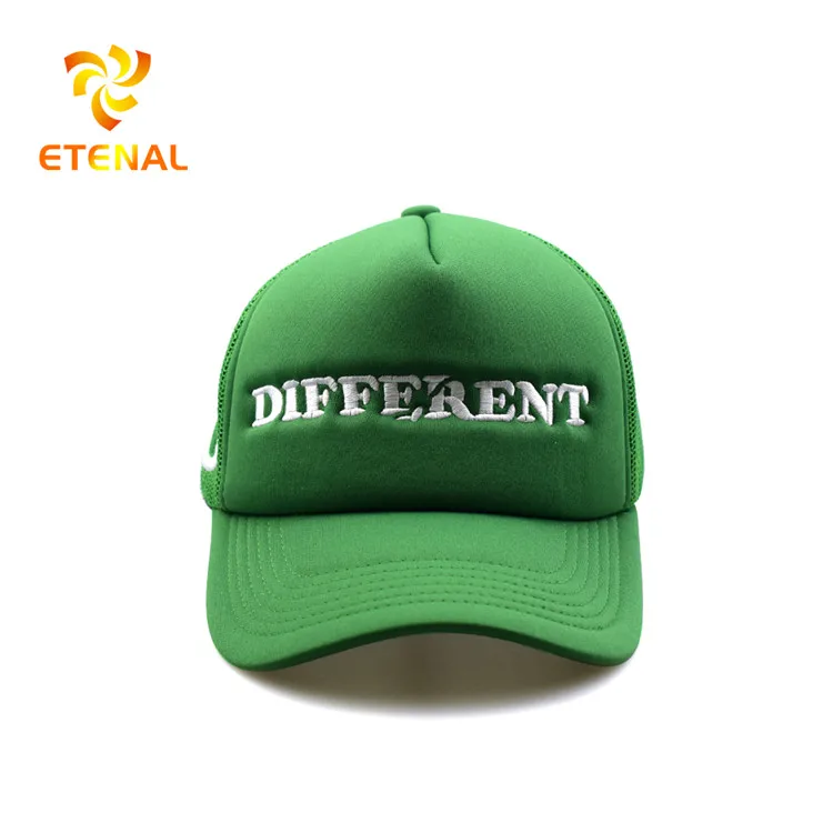 Manufacture Custom Adjustable Polyester Foam Trucker Hats Embroidered Unisex Breathable Mesh Cap