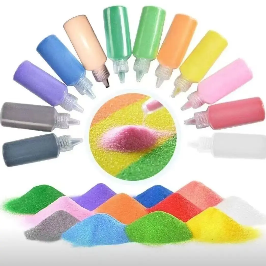 Bulk Fine River Sand Natural Colored Unique Dyed Dazzle Landscape Silica Sand for Beach Drawing Romantic Coloring Mineral Sand