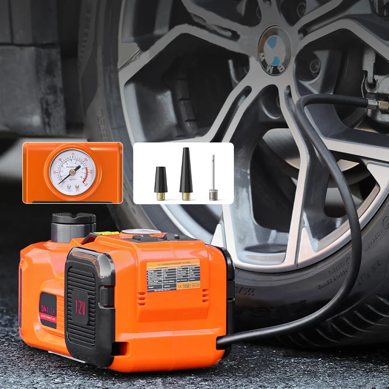 12V Electric Hydraulic Jack with Wrench & Inflation Pump Car Jack for Small SUV & Sedan Jacks for Vehicle Maintenance