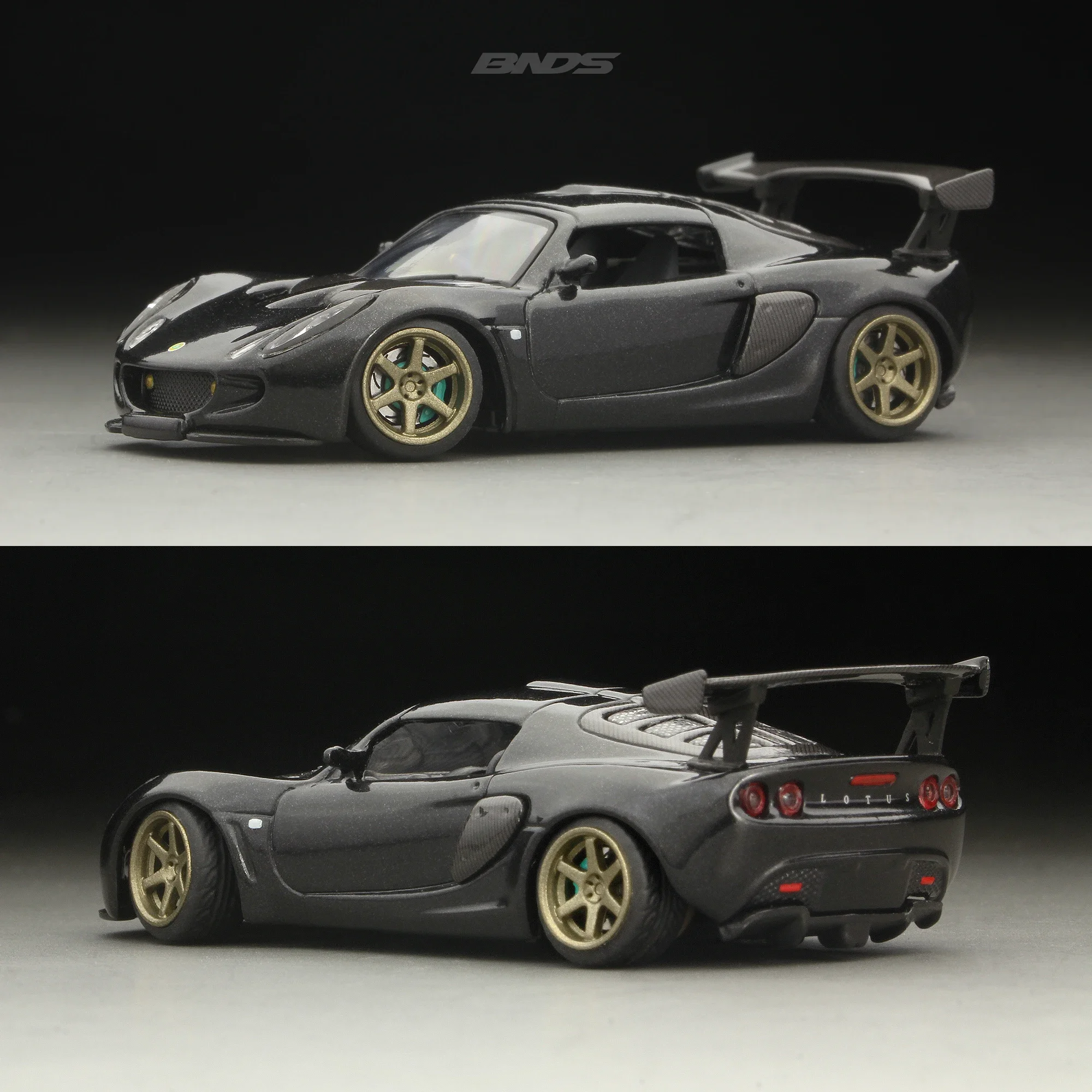 1/64 Bronze ABS Wheels With Rubber Tires By BNDS Assembly Rims Modified Parts for Model Car Refitted Model Car 4pcs Set