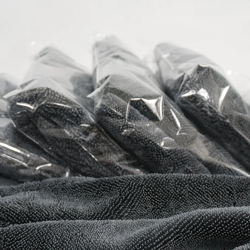 micro fiber customized logo drying twisted loop microfiber towel for car wash & clean detailing 40*40cm 600gsm