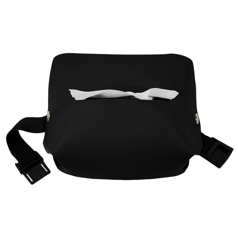 Soft PU Leather Car Tissue Box Hanging Sun Visor Leather Tissue Box