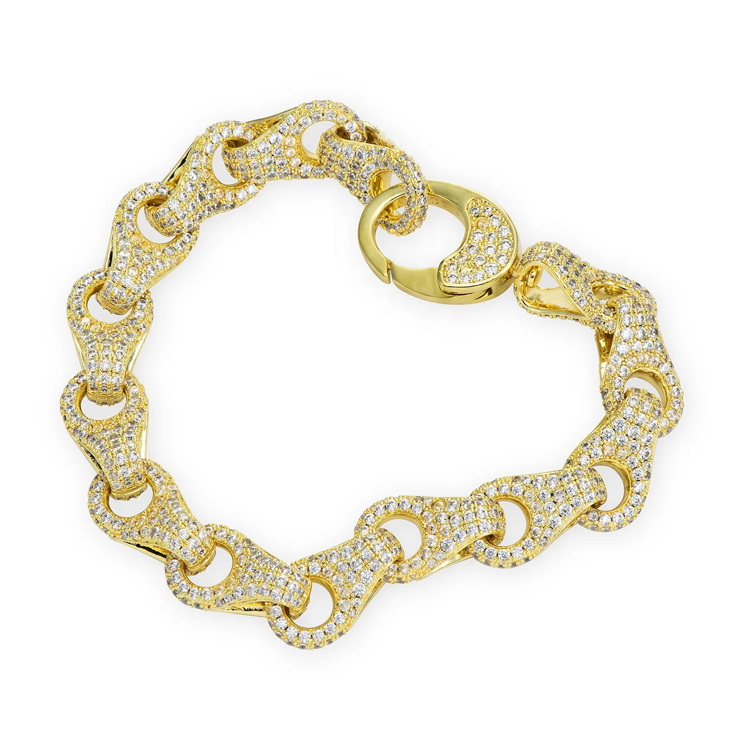 Mens Zirconia Diamond Iced Out CZ Bracelet 14k 18k Large Hip Hop Mens bracelet Jewelry