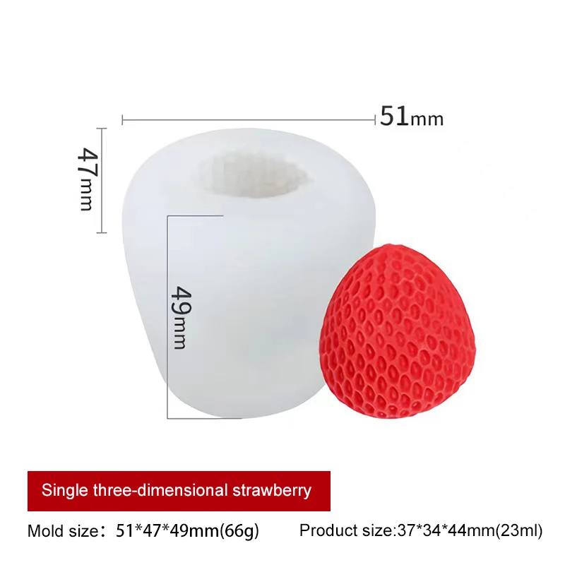 Non-stick DIY Easy Release Silicone Fondant Molds Candle Mulberry Wax Melts Molds Strawberry Silicone Mold