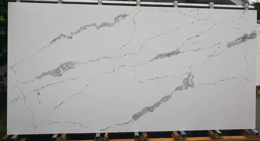 
Super white 20mm thickness quartz stone slab for kitchen countertops 