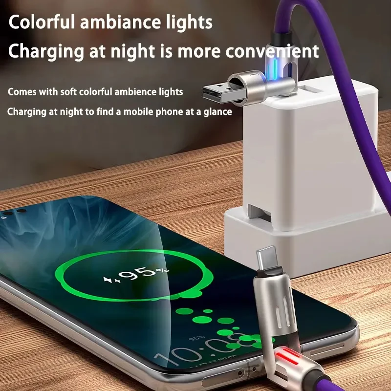 Hot 240W 4 in 1 Super Fast Charge USB Type C Liquid Silicone Aluminum Alloy Data Cable For Phone 16 Huawei Samsung Xiaomi
