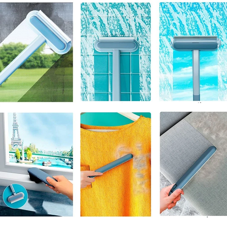 New Design 4 in 1 Window Sponge Rubber Wiper Screen Cleaner Glass TPR Scraper Plastic Window Silicone Squeegee