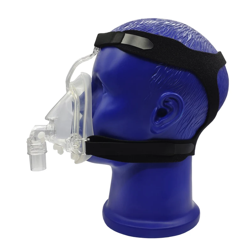 
FA-04A full face CPAP silicone face shield for auto BIPAP BMC Resmed Respironics machine with black cpap headgear straps 