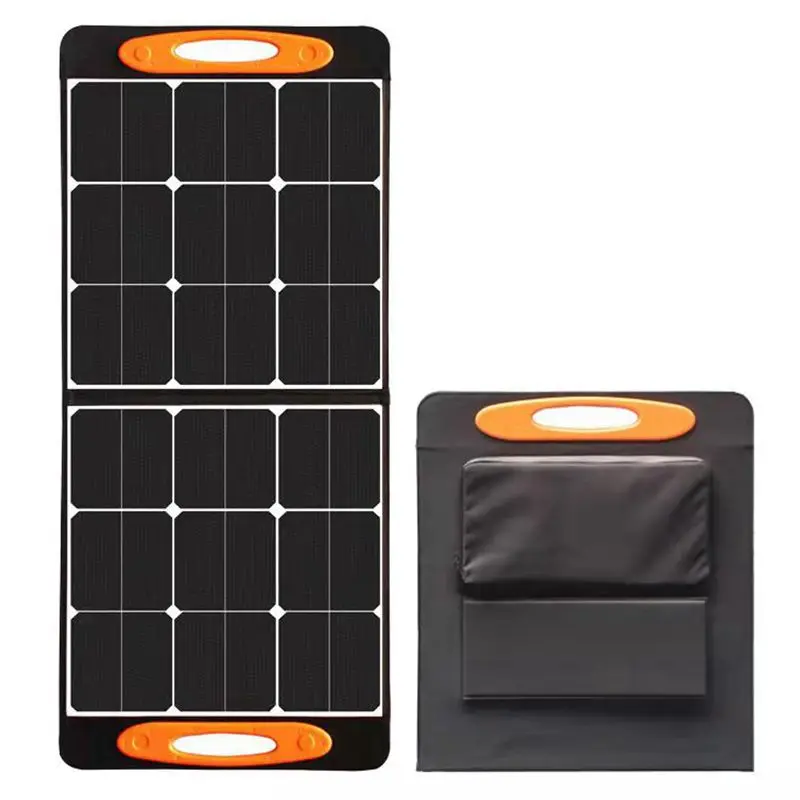 SolarSaga 100W Solar Cell Charger with USB Outputs Portable Foldable Solar Panel for  240/300/500/1000/1500w Power Station Phone