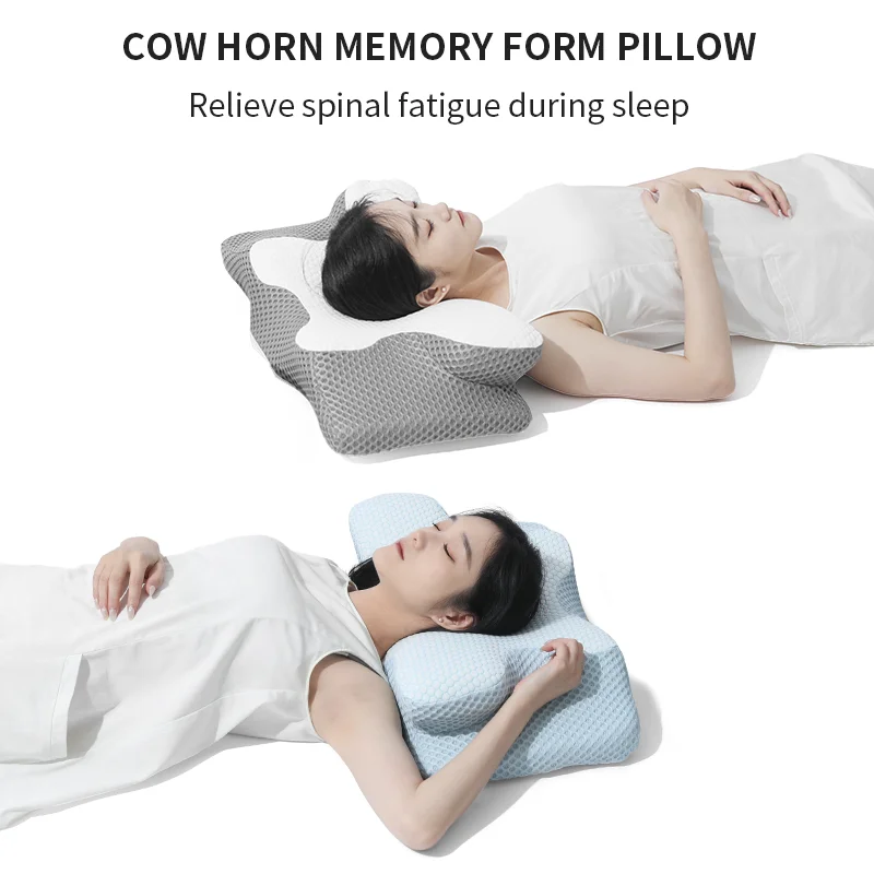 Popular horn  Pillow Neck Contour Orthopedic Cervical Sleep Memory Latex Pillow  cervical pillow