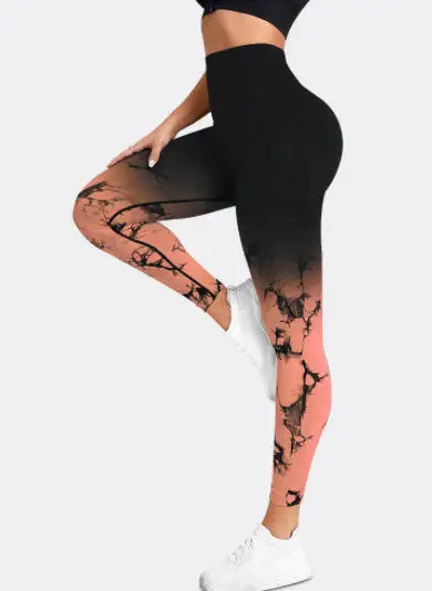 2024 NEW MSR MS645 New Hot Selling Tie dye Girl High Waist Peach Hip Lifting Fitness Leggings Custom Women Gym Skinny Sport wear