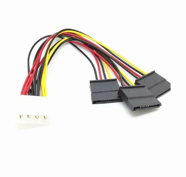 WENJUN 4pin IDE/SATA Molex Мужской до 3 Serial ATA 3x SATA 15-полый штифт БП разветвитель питания адаптер Жесткий диск
