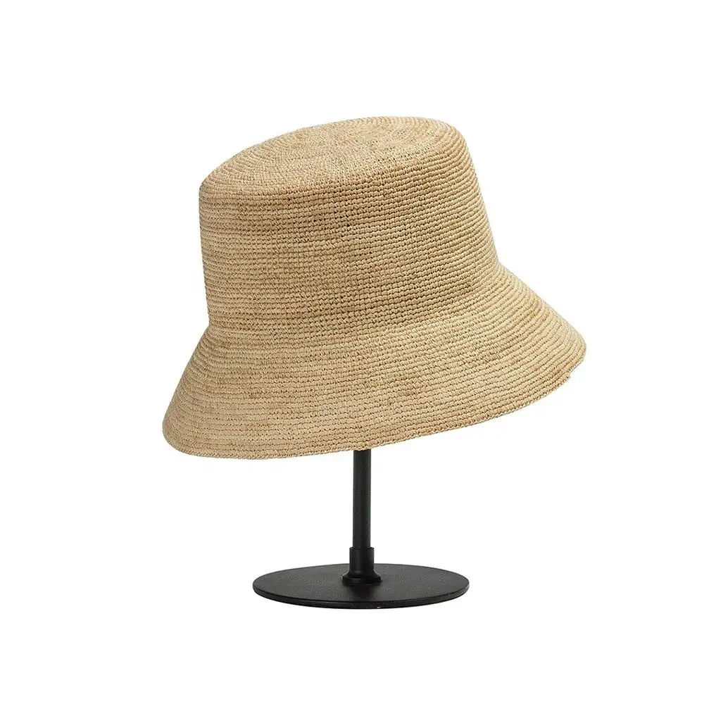 Luxury  Ribbon Chapeau Crochet Raffia Beach Ladies Wide Brim Summer Straw Hat