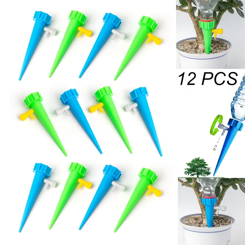 12Pcs Drip Irrigation System Plant Watering DIY Automatic Drip Water Spikes Taper Watering Plants Automatic Houseplant Watering