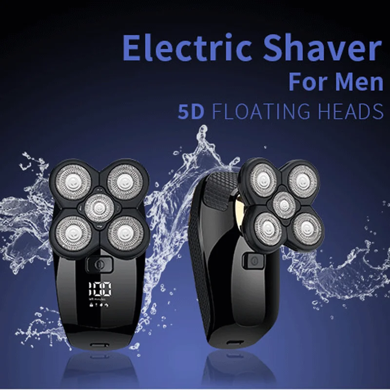 
High Quality Rotary Travel Safety Shaving Set Male Electronic Blade Hair Shaver Mens Cordless Electric 5 Head Shaver 
