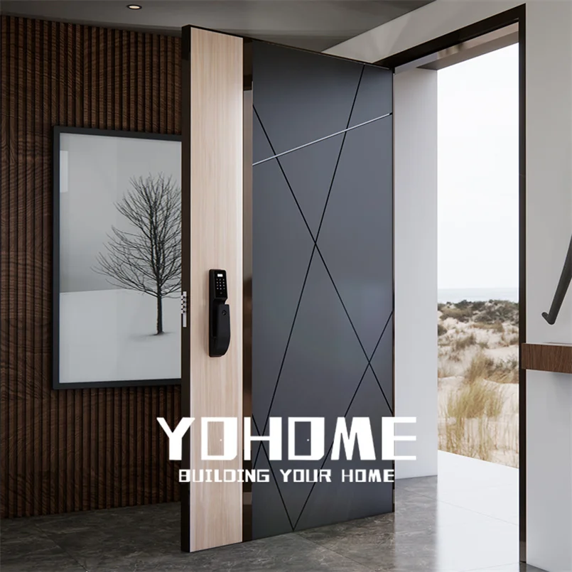 UK Standard Bespoke Luxury Modern Cast Aluminum Sturdy Reliable Huge Pivot Front Doors Aluminum Pivot Entrance Doors