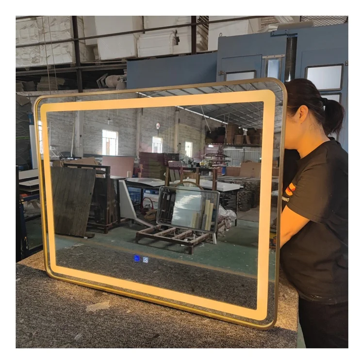 Modern Designer Hotel Home Smart Wall Mounted Large Anti Fog Touch Screen Bathroom Mirror With Light