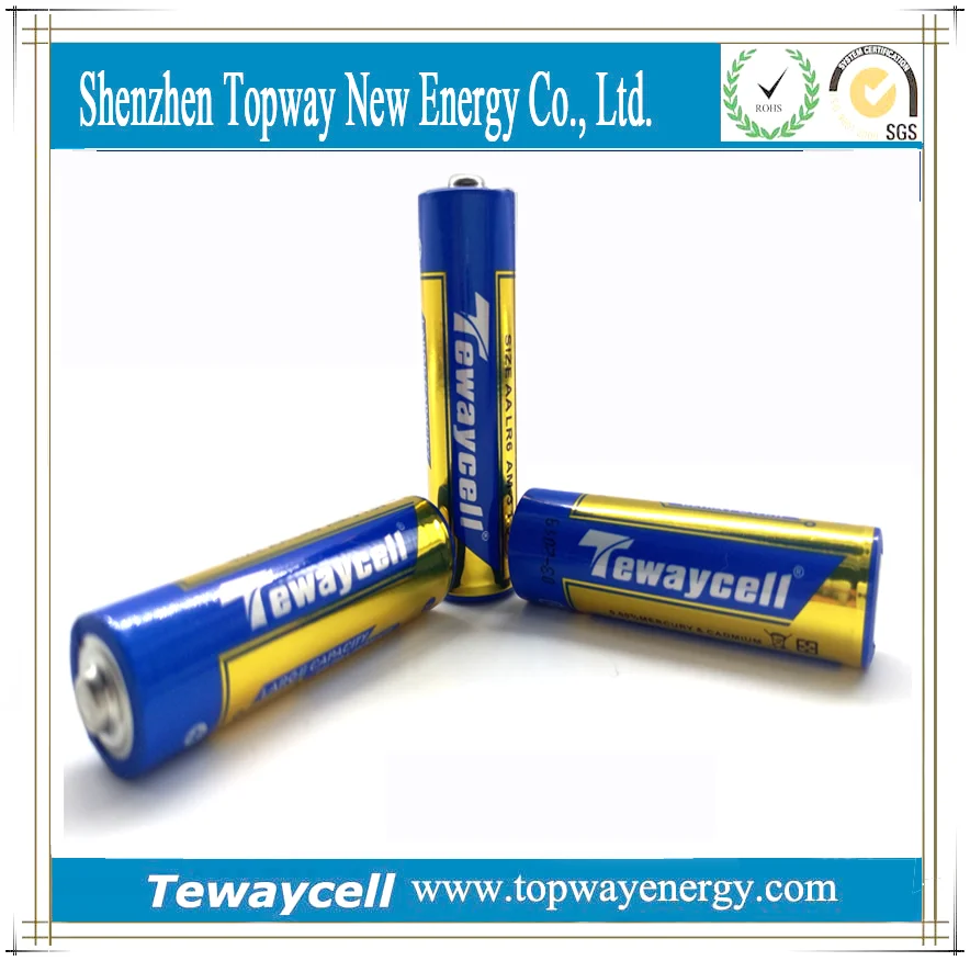 Батарея Tewaycell Zn/MnO2 с длительным сроком службы 2500mAh AA 1 5 V LR6 щелочная батарея