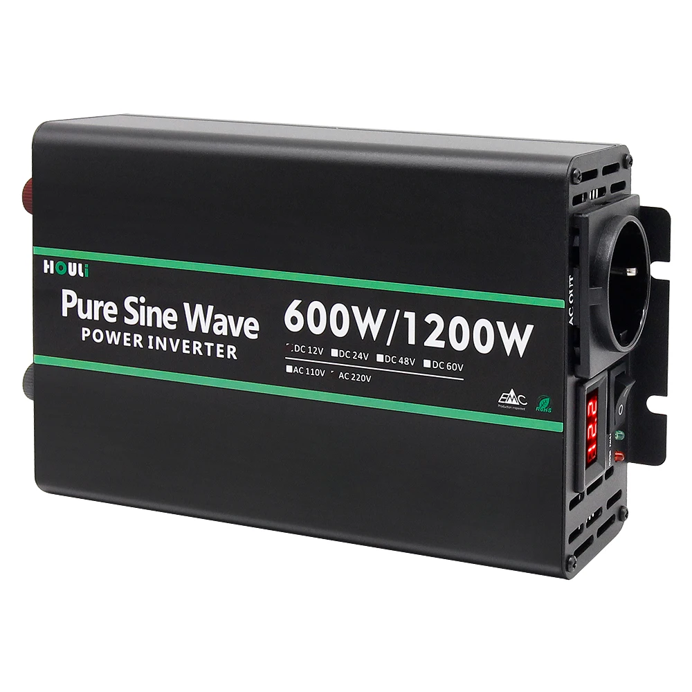 houli Pure Sine Wave 1200W car inverter 12v to 220v converter 12v to 220v power inverter oem china factory price solar inverter