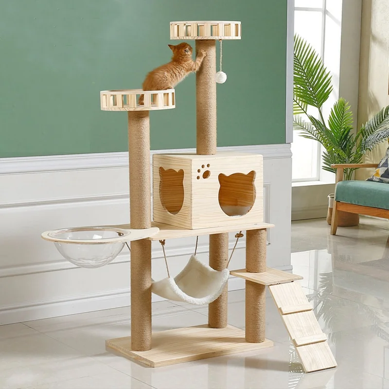 Wholesale  Pet Toy MDF Animal Wholesale Luxury Large Cat Tree Tower Houses Cratcher Climbing Pet Cat Tree