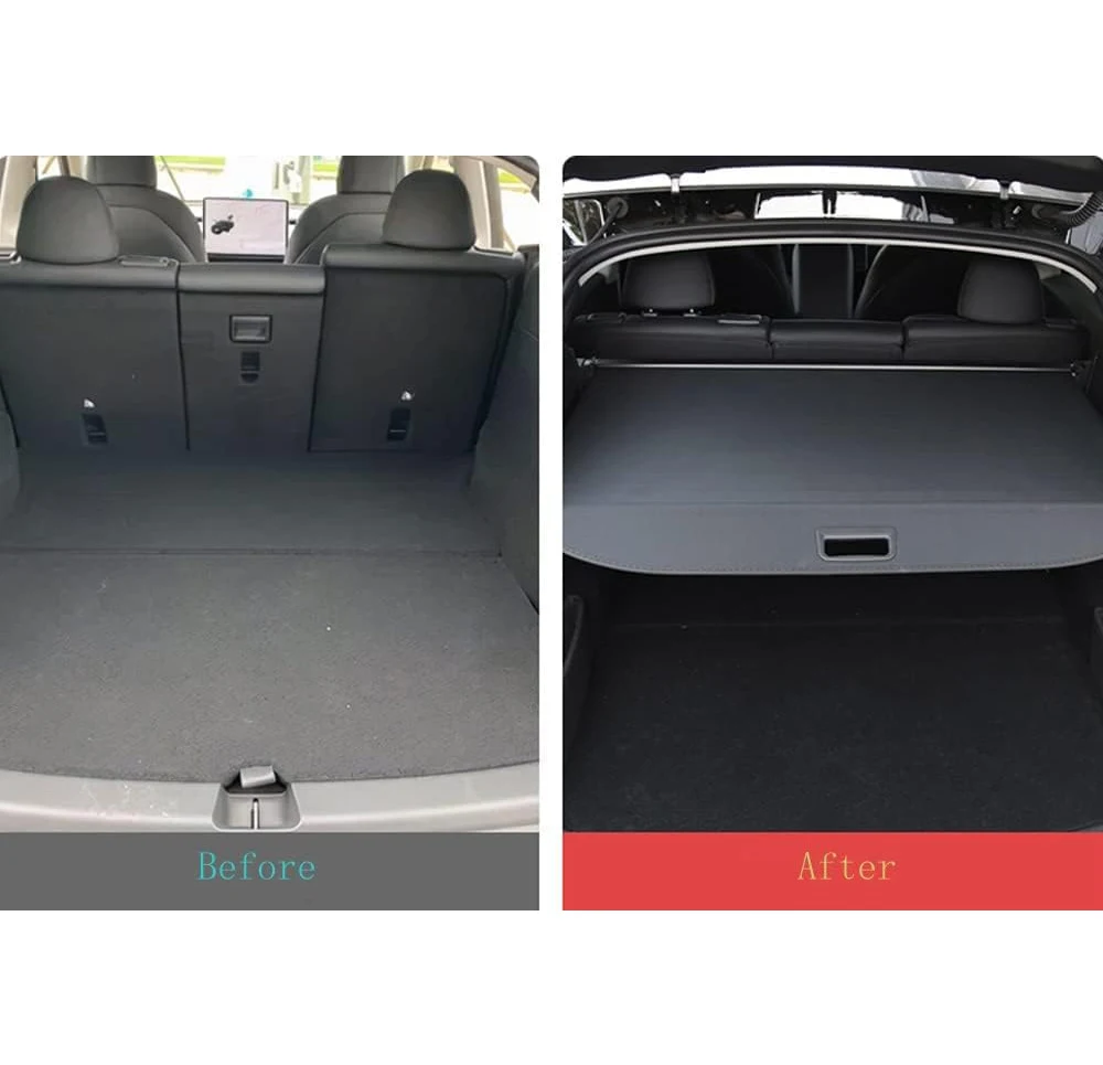 Cargo Cover Car Rear Trunk Cargo Cover Shutter Retractable Luggage Carrier Partition Shield for Tesla Model Y 2020 2023