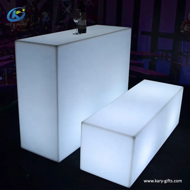 Disco ktv dj entertainment round led glow top poseur table bar counter led event furniture