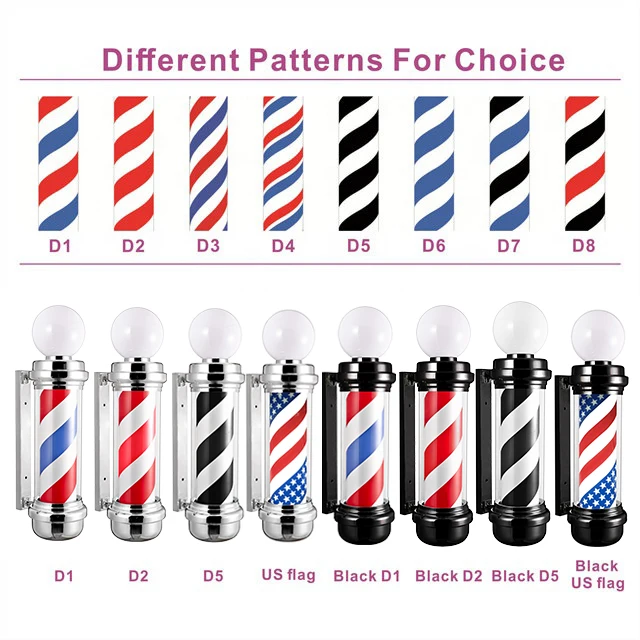 Hot sell CE classical 2 light rotating barber shop pole