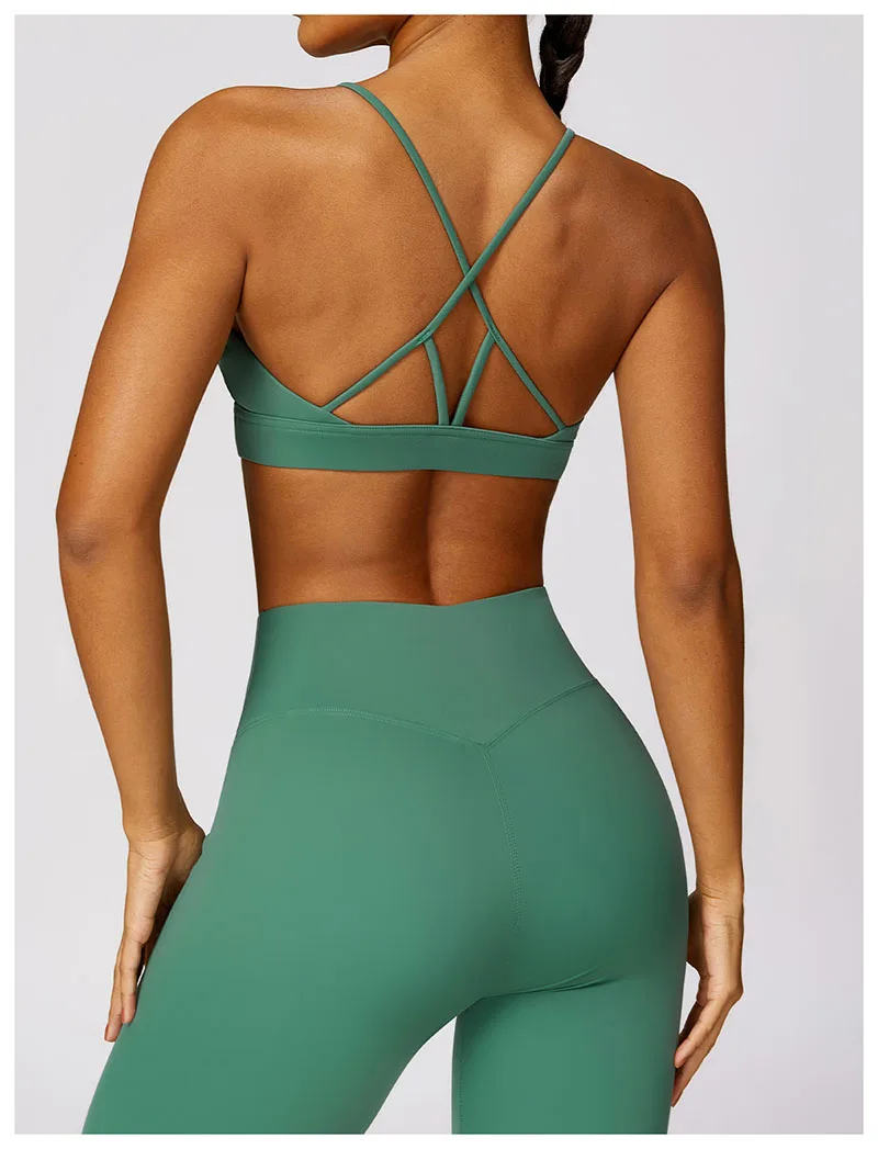 Brushed Beautiful Back Quick Dry Fitness Gym Jogging Yoga Vest Women Wear Running Sports Bra Sleeveless Top