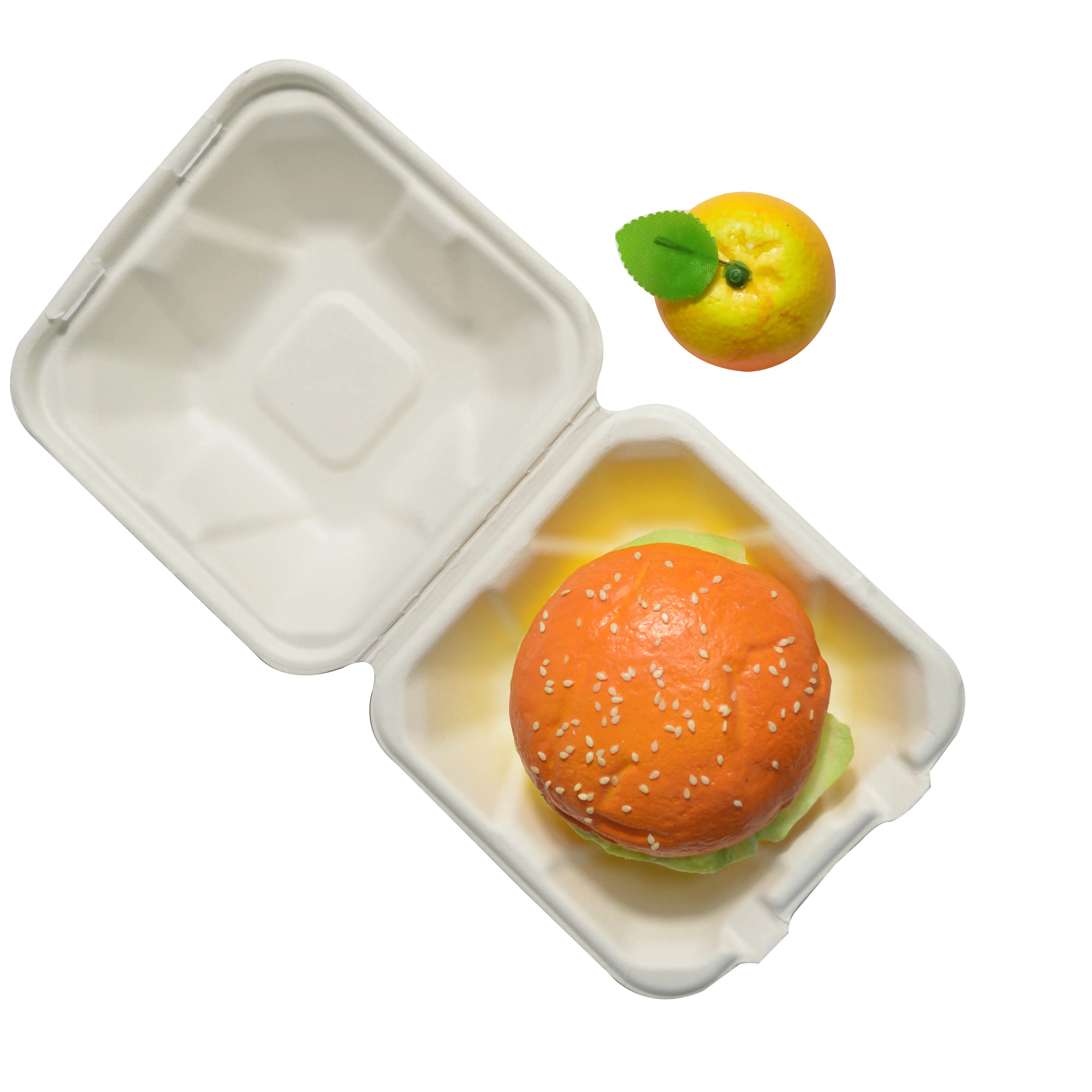 
Wheat Straw Food Containers Wholesale 450ml Food Packing Box Sugarcane Bagasse 100% Biodegradable Burger Box 