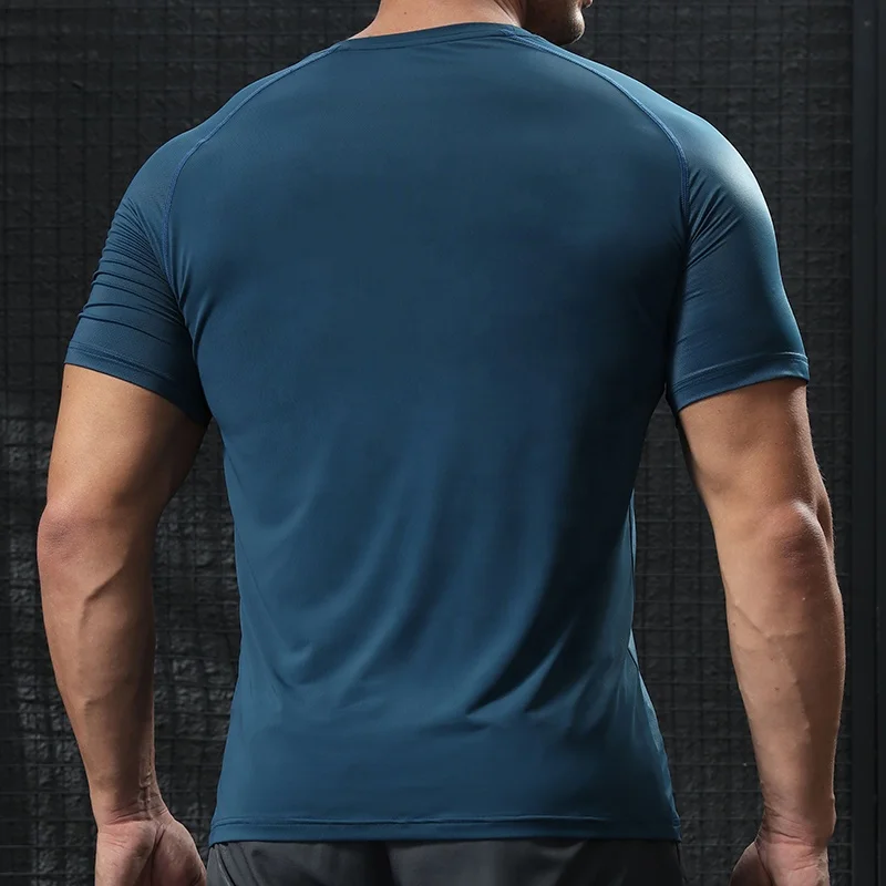 Own Brand Customized Logo Tshirt Fpr Mens Summer Sportswear Moisture Breathable Mesh Tee