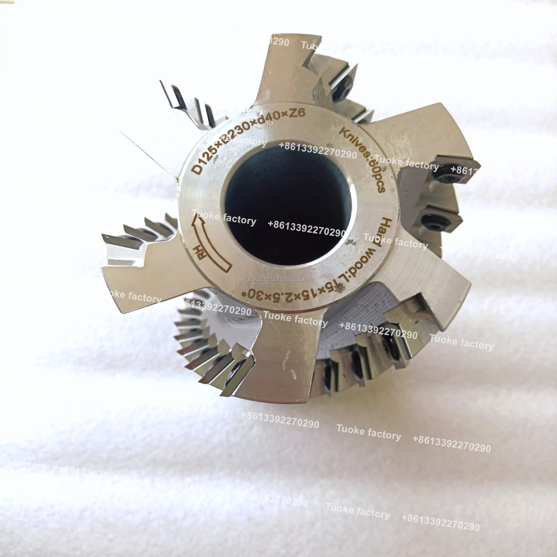 TUOKE SHT502B Woodworking cutter 125x230x40x6z steel body for woodworking tools helicalplaning cutter head heavy