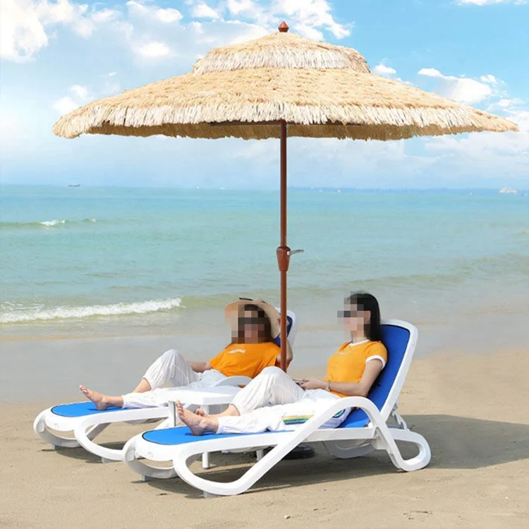 Patio Beach Outdoor Straw Umbrella with Tassels  Hawaii Beach Umbrella Straw