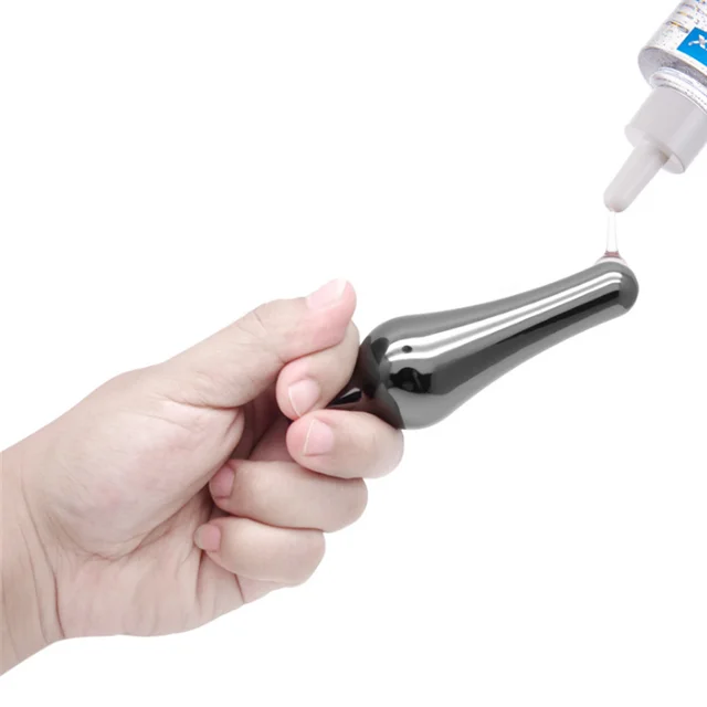 New gun color sex toy metal extended anal plug