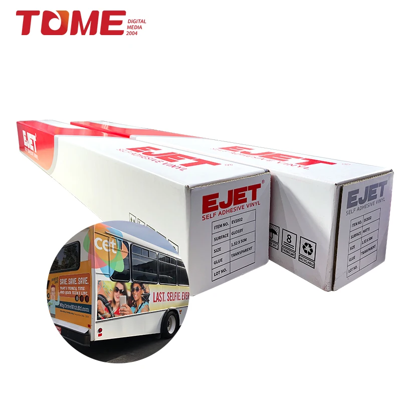 Tome Wholesale Vinyl Sticker Material Glossy Matte Vinyl White Pvc Printing Self Adhesive Vinyl