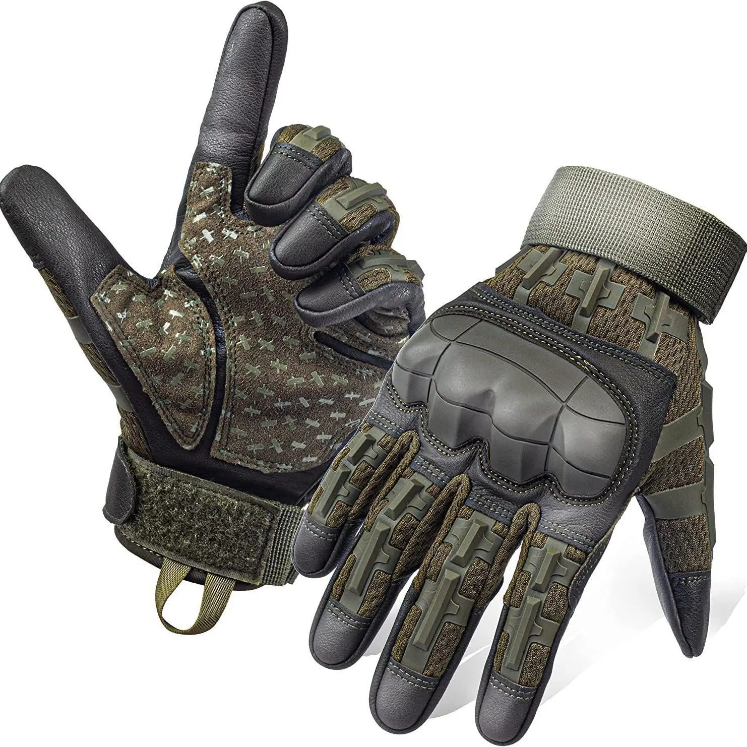 WANZHUO High Quality AntiSlip Full Finger Touch Screen Shooting Hunting Climbing Motorcycle Outdoor Tactical Gloves with TPR